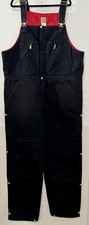 Carhartt R38 BLK Arctic Quilt-Lined Sandstone Bib Overalls 44 x 34 Black