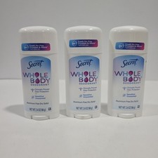 3X Secret Whole Body Women Deodorant Aluminum Free Sensitive Unscented 2.4 oz