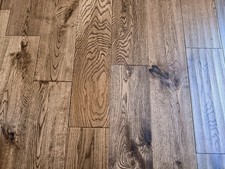 Dark Solid Oak Flooring Hand Scraped Traditional