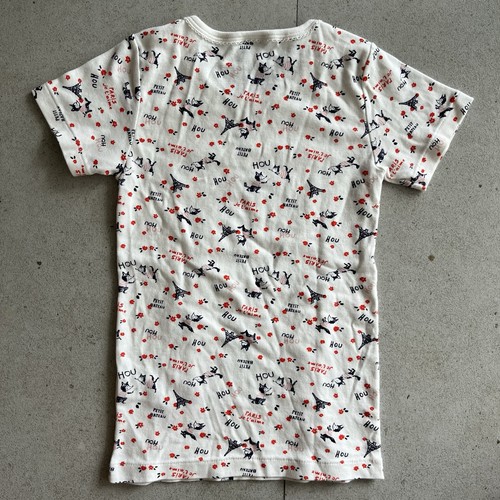 LOT 3 Petit Bateau Girls SZ 8 White Print Tees Pyjama Tops Paris Designer Lounge - Picture 6 of 12
