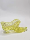Vintage Fenton Topaz Opalescent Hobnail Cat Head Shoe Slipper Amazing Glow