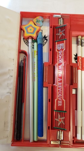 5-türig mit Revolver Retro Federmäppchen Kutuwa Vintage Made in Japan (Extras) - Bild 7 von 10