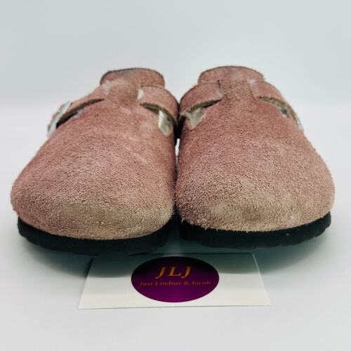 Birkenstock Women's Boston Shearling Pink Suede Comfort Clogs Size 38 EU/ 7 US - Picture 2 of 14