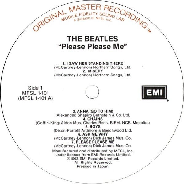 The Beatles Please Please Me (1983) MFSL1-109 Original Master