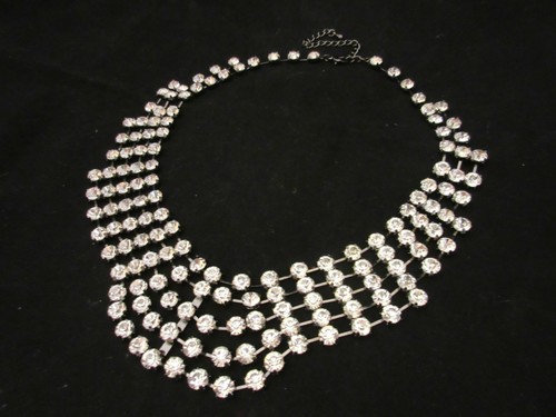 New Cluster Rhinestones Choker Necklace Evening Party Elegant Prom Bridal Glam - Picture 2 of 12