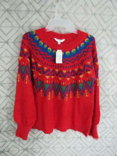 Time and Tru Sweater Xxl/2xg 20 Red 