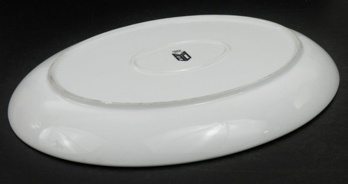 "Plato ovalado de colección MCM Athenia Fine China 121/2"" Japón azul blanco borde plateado" - Imagen 5 de 7