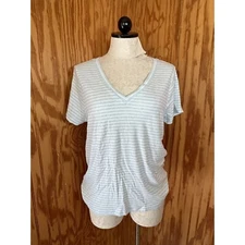 Vineyard Vines T-Shirt Pullover Tee Short Sleeve V-Neck Green Striped Sz Large