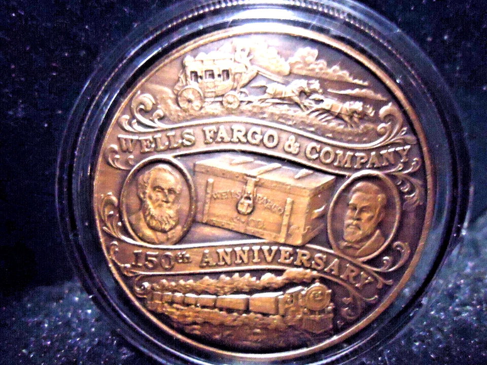 WELLS FARGO & CO. (1852-2002) FICHA 150 ANIVERSARIO EN PLÁSTICO HERMÉTICO Foto 2 de 4