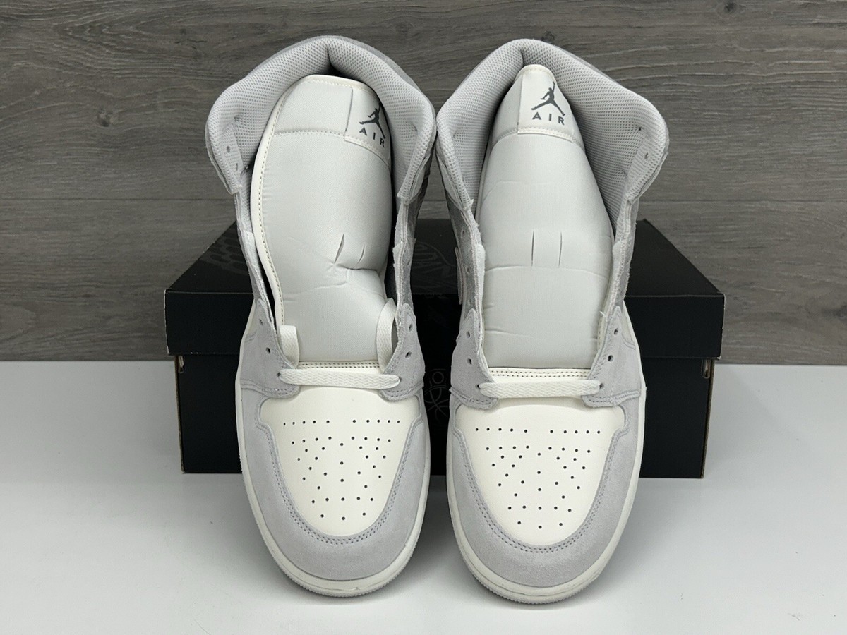 Air Jordan 1 Mid SE “Smoke Grey” Size-13 White Neutral Grey 