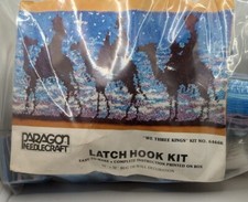 Vintage 1979 Paragon 16" X 32" Christmas Latch Hook Rug Kit 6466K WE THREE KINGS