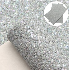 Chunky glitter FAUX LEATHER SHEET 8.75" x 12" 1113139 Mixed Gray iridescent