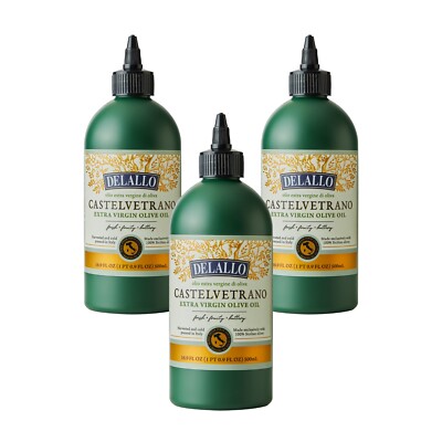 DeLallo, Castelvetrano Extra Virgin Olive Oil, 16.9 oz. Squeeze Bottle (3-Pack)