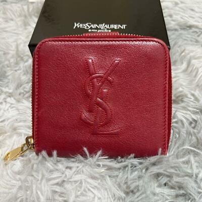 Auth Saint Laurent Zip Purse # 8103 Mini Wallet YSL Red Leather Italy Used  | eBay