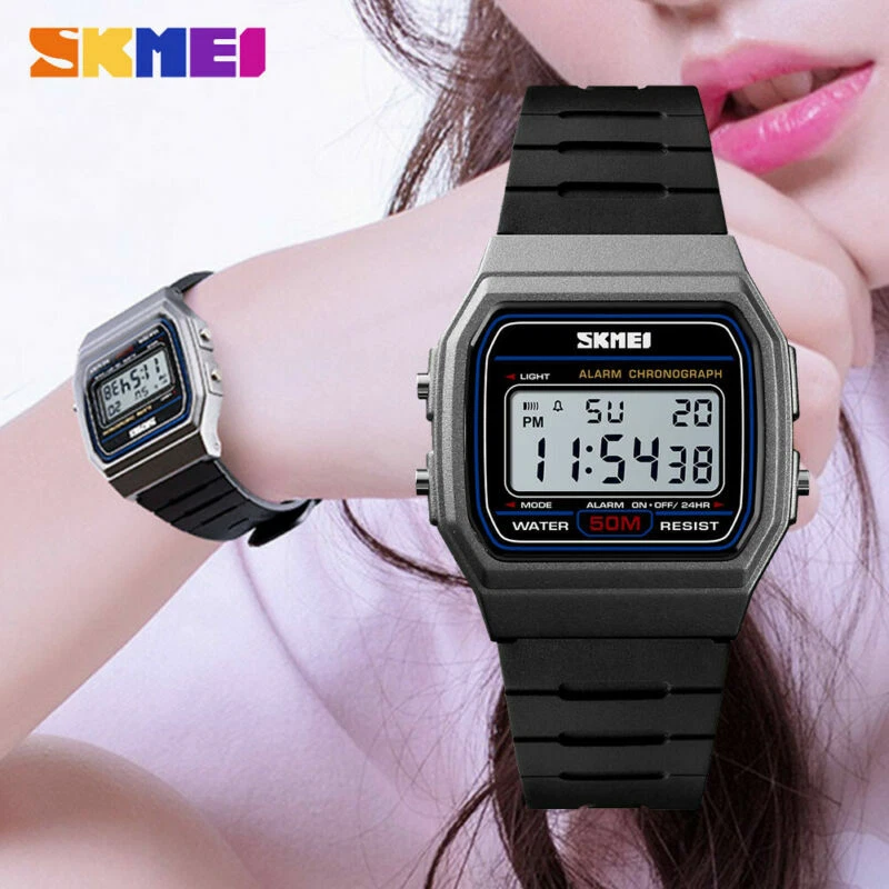 SKMEI Women Alarm Sport Chrono Digital Watch Waterproof 12 24 Hours Men 1412