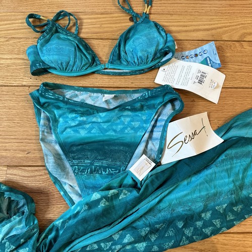 Sessa Swimming Suit Bikini With Cover Size 12 Color Jade