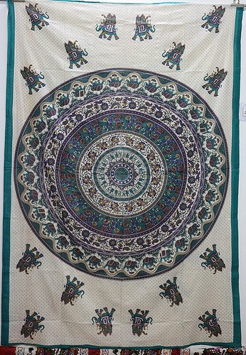 Multicolor Peacock Mandala Twin Tapestry | Bohemian Wall Hanging Hippi