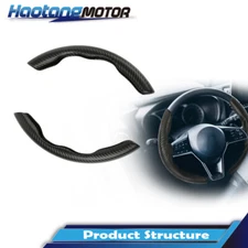 Universal Fit For 15" Car Steering Wheel Cover Anti-Slip Black Auto Accessories