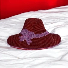 Red Hat Lady's Society Beaded Red Hat Coin Purse Double Sided