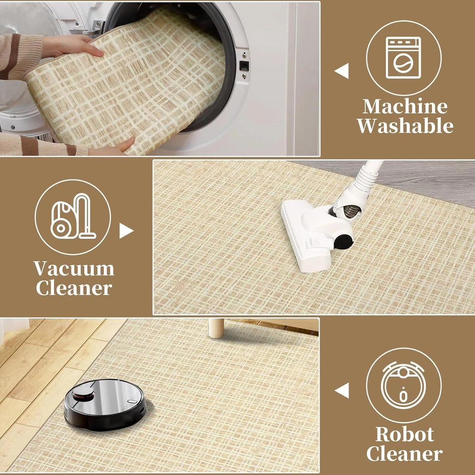 Area Rug Modern Geometric Indoor Doormat Soft Fuzzy Entryway Mat Washable Rug  - Image 4 of 4