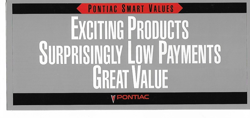 1994 Pontiac Full Line Brochure Bonneville, Grand Am, Grand Prix etc