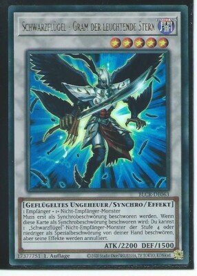 YU GI OH SCHWARZFLÜGEL GRAM DER LEUCHTENDE STERN BLCR-DE063 ULTRA RARE 1.AUFLAGE