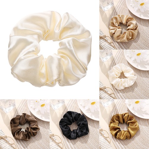Lot De 3 Scrunchies En Satin Élastique - Sans Marque - Couleur Unie - Neuf Avec Étiquettes