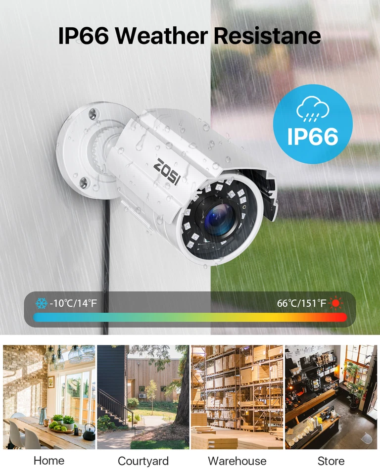 Sistema de câmera de segurança ZOSI 8CH 5MP-Lite DVR IR externo CCTV 1080P à prova d'água - Imagem 3 de 4