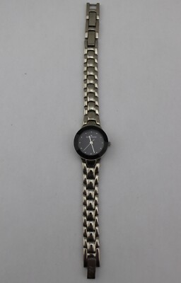 ANNE KLEIN Silver Tone Black Bezel Round Face Classic Watch  display picture 3