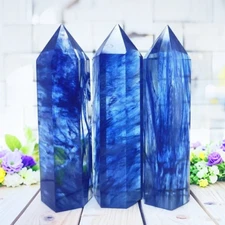 Blueberry Quartz Tower Point Meditation Obelisk Healing Crystal Glass Mineral