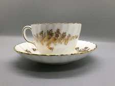 *Mintons teacup and saucer plate set made in England Gold flower design