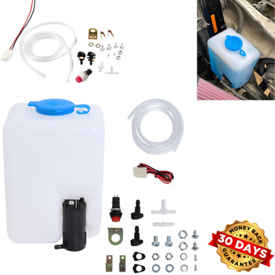 Universal Car Windshield Washer Pump Reservoir Kit Fluid Reservoir Tank Bottle