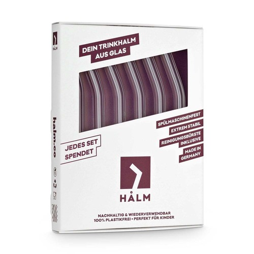 HALM 6x 15cm (Gebogen) Glasstrohhalme Glasstrohhalme Glastrinkhalme Strohhalm Tr - Picture 2 of 6