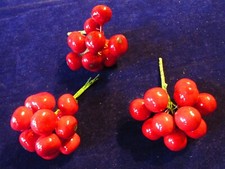 Vintage Millinery Flower Fruit Collection Red All Cherry 3/4" Japan H4314