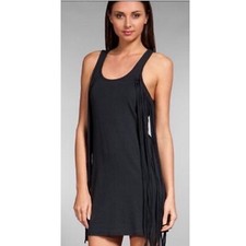 Nightcap Fringe Tank Dress Sleeveless Festival Party Black Size 3