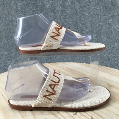 Nautica Sandals Womens Thong T-Strap Open Toe Slip On Flats