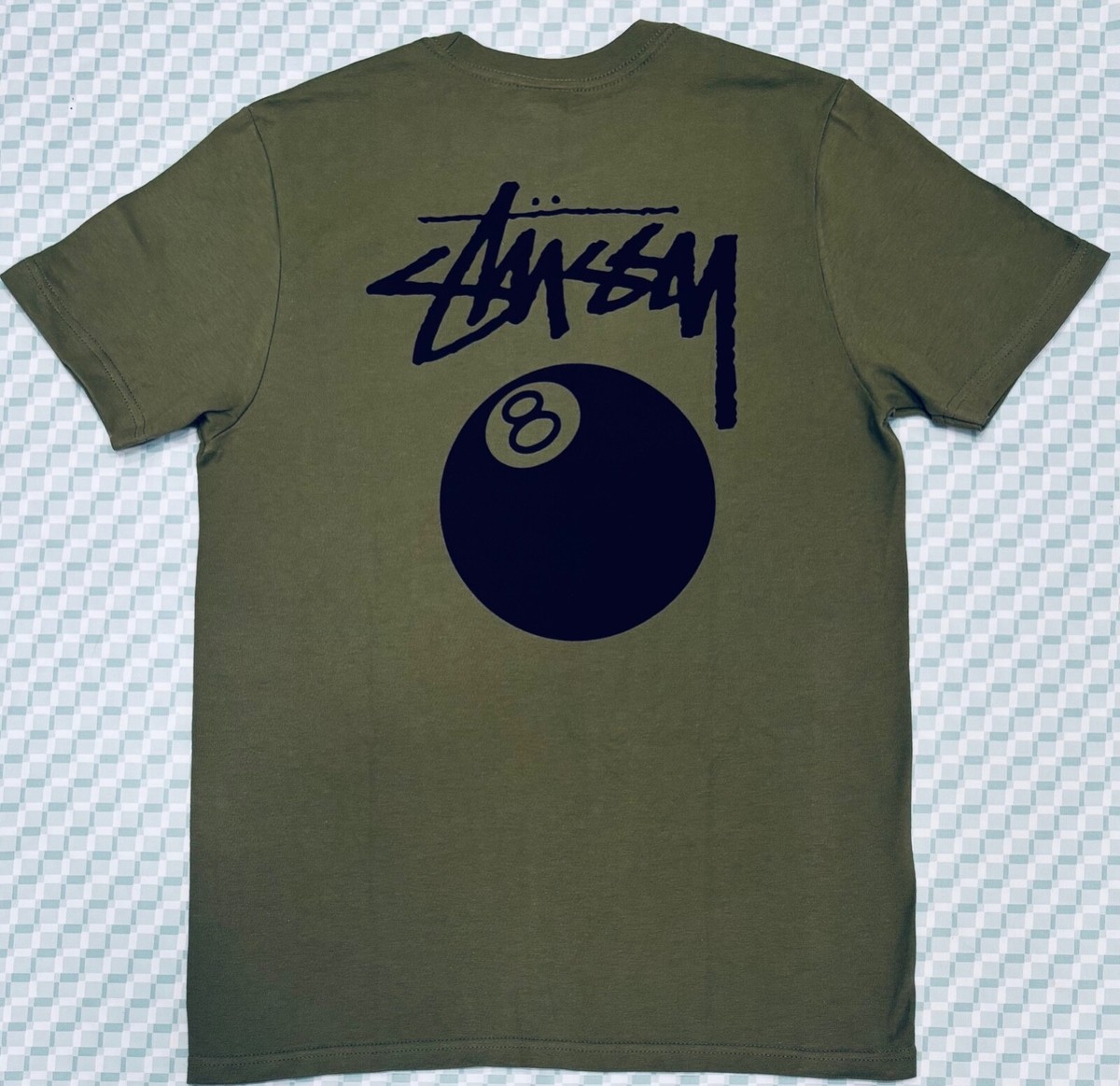 AUTHENTIC STUSSY 8 Ball Tee New Olive Sizes -XS, SM AND MD | eBay