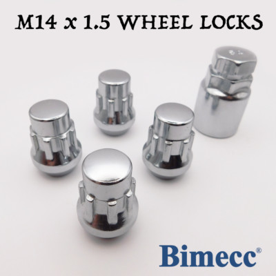 Radmuttern Sicherung M14x1,5 geschlossen Bimecc (Chrom) für Dodge Charger
