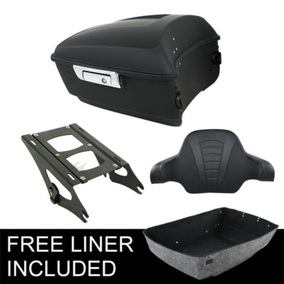 Matt King Pack Trunk Backrest Two Up Mount Fit For Harley Tour Pak Touring 14-Up