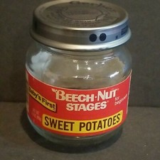 VINTAGE BEECH-NUT STAGES BABY'S FIRST SWEET POTATO'S EMPTY JAR 2.8 OZ