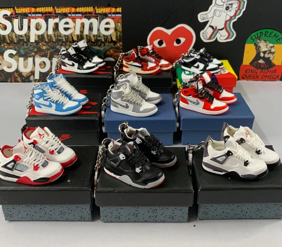 Air Jordan Mini Sneaker Keychain with Shoe Box 3D Gift/Charm High Quality