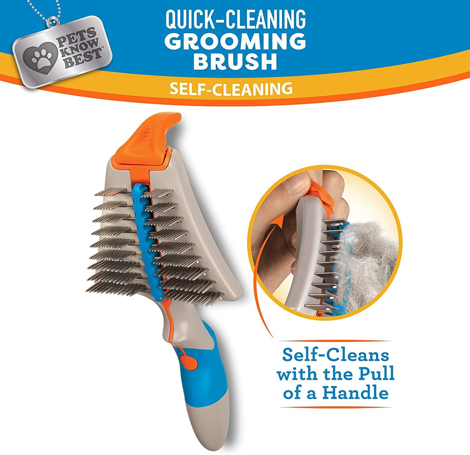 Lumo Selfcleaning Pro Quality Grooming Tool for Long Haired Pets for