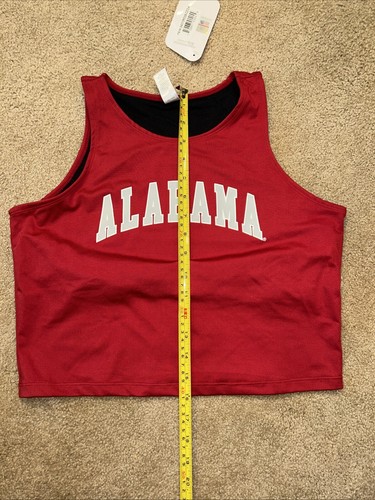 Alabama Crimson Tide Tank Top W/ Building Bra Sz XL Racer Back Red Wht Roll Tide - Picture 8 of 15