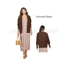 NEW! WOMEN'S UNIVERSAL THREAD HONEYCOMB LS OPEN NECK LAYERING CARDIGAN! VARIETY