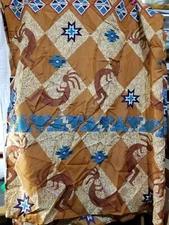 MAINSTAYS MAIN STREET KOKOPELLI TERRACOTTA SOUTHWESTERN (1) SHOWER CURTAIN 68x71