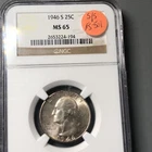 1946-S/S 25C NGC MS65 RPM FS-501 WASHINGTON ~ RARE SUPERB-GEM VARIETY!
