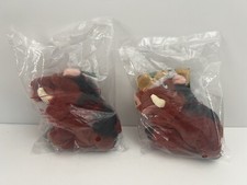 Lot of 2 Disney Store Pumba SOUND Bean Bag Plush Stuffed The Lion King Talks 6"