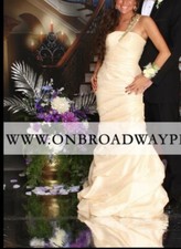 Davids Bridal Mermaid Gown Dress Gold Prom Bridesmaid