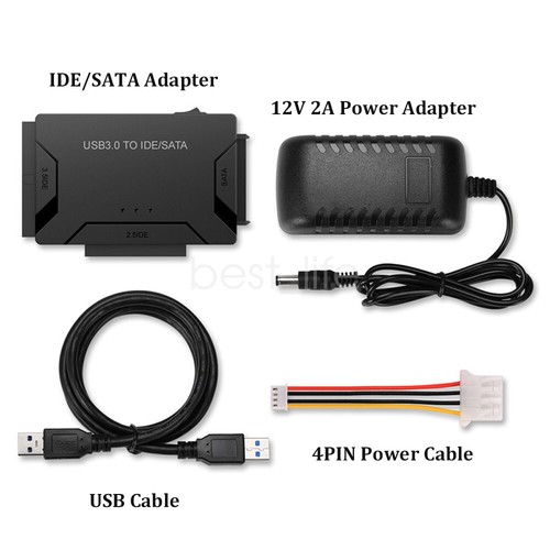 USB 3.0 zu IDE & SATA Konverter Externe Festplatte Adapter Kit 2,5"/3,5" Kabel - Bild 8 von 21