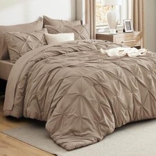 Comforter Set Khaki - Cal King Bed Set 7 Pieces, California King 14 - Khaki